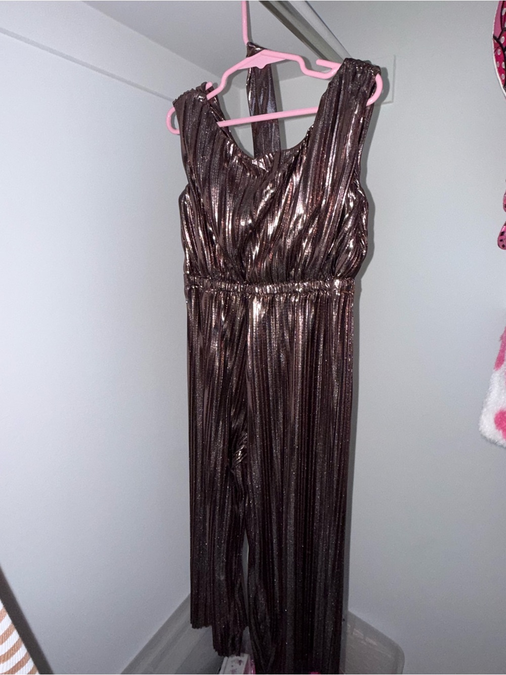 Kensie Girl Metallic Bronze One-Piece Jumpsuit